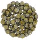 Czech 2-hole Cabochon beads 6mm Lemon Picasso